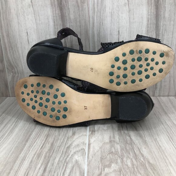 Everybody by BZ Moda Sandals Womens EU 37 Black Leather Back Zip Shoes - Picture 12 of 12